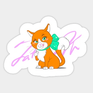 Orange Cat "Shanel" Sticker